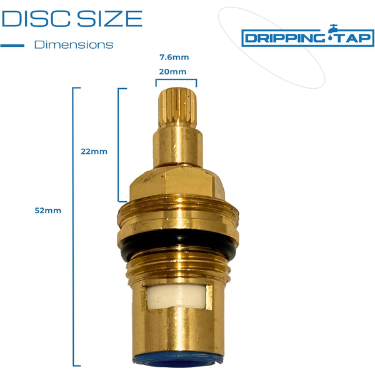 TC5 - Tap Cartridge  1/2" 7.6mm x 20 Spline, 52mm Total Cartridge - Dripping Tap