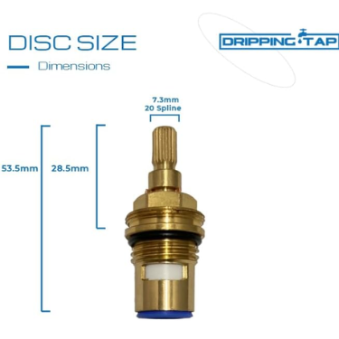 TC60 -  Tap Cartridge 1/2", 7.3mm x 20 Spline, 53.5mm Length - Dripping Tap