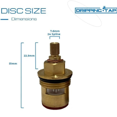BC22- Bath Cartridge 3/4" 7.6mm x 24 Spline, 51mm Cartridge Length