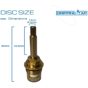 SC120 - Shower Cartridge, 3/4" Spline Length: 44.5mm, Total Cartridge Length 84mm - 7.6mm, 20 Spline count