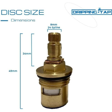 TC17- Tap Cartridge 1/2" 24 Spline x 8mm Spline, 49mm Total Cartridge