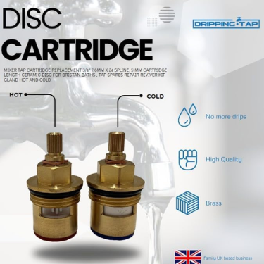 BC22- Bath Cartridge 3/4" 7.6mm x 24 Spline, 51mm Cartridge Length