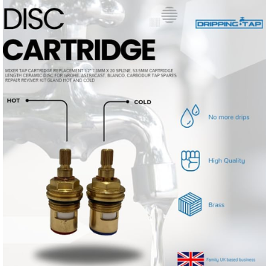 TC60 -  Tap Cartridge 1/2", 7.3mm x 20 Spline, 53.5mm Length - Dripping Tap