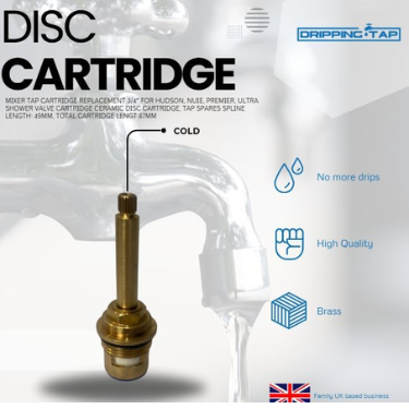 SC100 - Shower Cartridge 3/4"  49mm, Total Cartridge Length 87mm - 7.6mm, 20 Spline Count