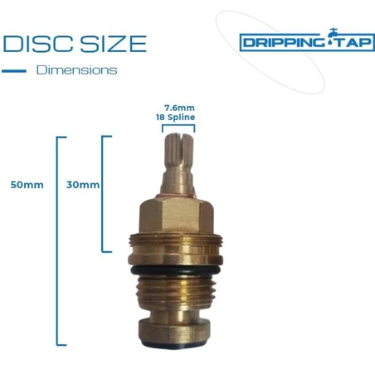 GC10- Screwdown Tap Gland 18 Teeth 7.6mm Spline - 50cm Height