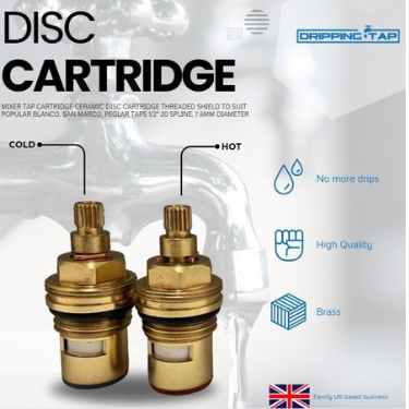 TC35- Tap Cartridge, 1/2" 20 Spline x 7.6mm Diameter, 50mm Total Cartridge