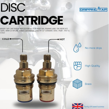 TC75 - Tap Cartridge 1/2" 8mm 24 Spline, 51mm Cartridge Length - Dripping Tap