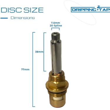 TC205 - Tap Cartridge 7.6mm x 20 Spline, 38mm Spline Length, 77mm total length, 7.6mm 20 spline count